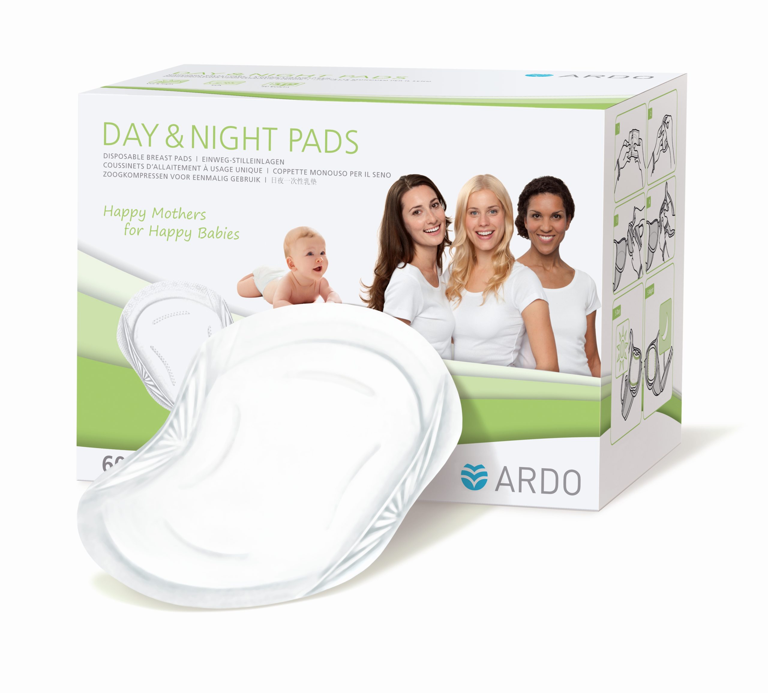 Ardo Day & Night Pads, Breast Pads for Breastfeeding, Ultra Absorbent, Help  Prevent Leakage (60 Disposable Nursing Pads, Individually Wrapped)